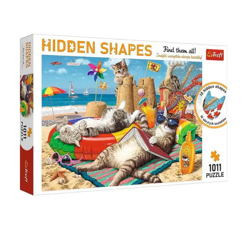 Trefl Puzzle Hidden Shapes - Macskák vakációja 1011 db-os (10674) Vedd meg most