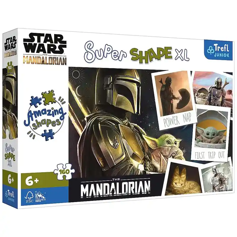 Akció Trefl Puzzle Super Shape XL - A Mandalóri és Baby Yoda 160db-os (50035)