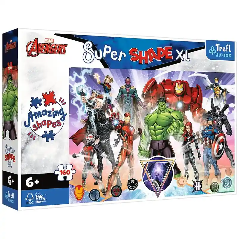 Trefl Puzzle Super Shape XL - Bosszúállók - Bevetésre készen álló hősök 160 db-os (50023) Exkluzív ajánlat
