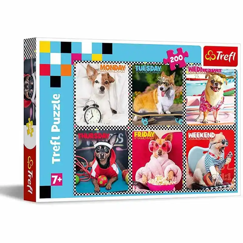 Olcsóbb Trefl Puzzle Vidám kutya napok 200 db-os (13279)