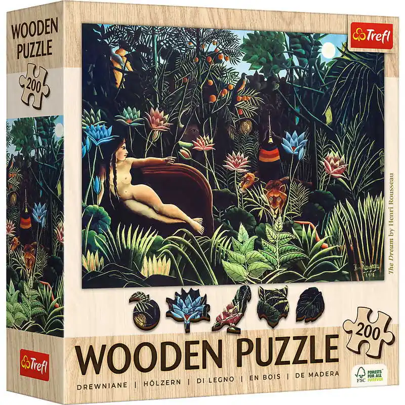 Ne maradj le Trefl Wooden puzzle - Az álom - Henri Rousseau 200 db-os (20253)