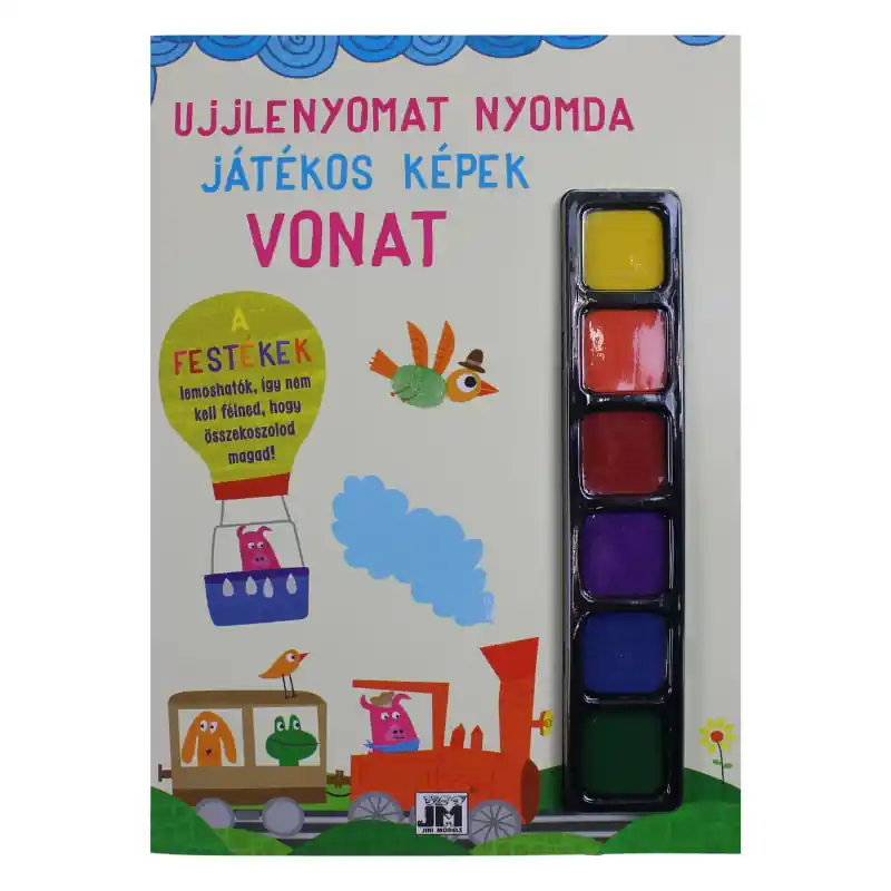 Olcsóbb Ujjlenyomat nyomda játékos képek vonat foglalkoztató füzet festékkel (174798)