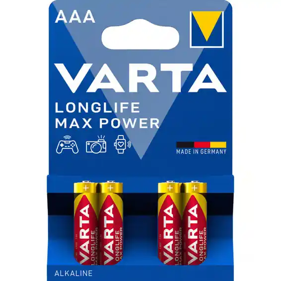 Akció Varta Longlife Max Power AAA mikró LR03 alkáli elem BL4
