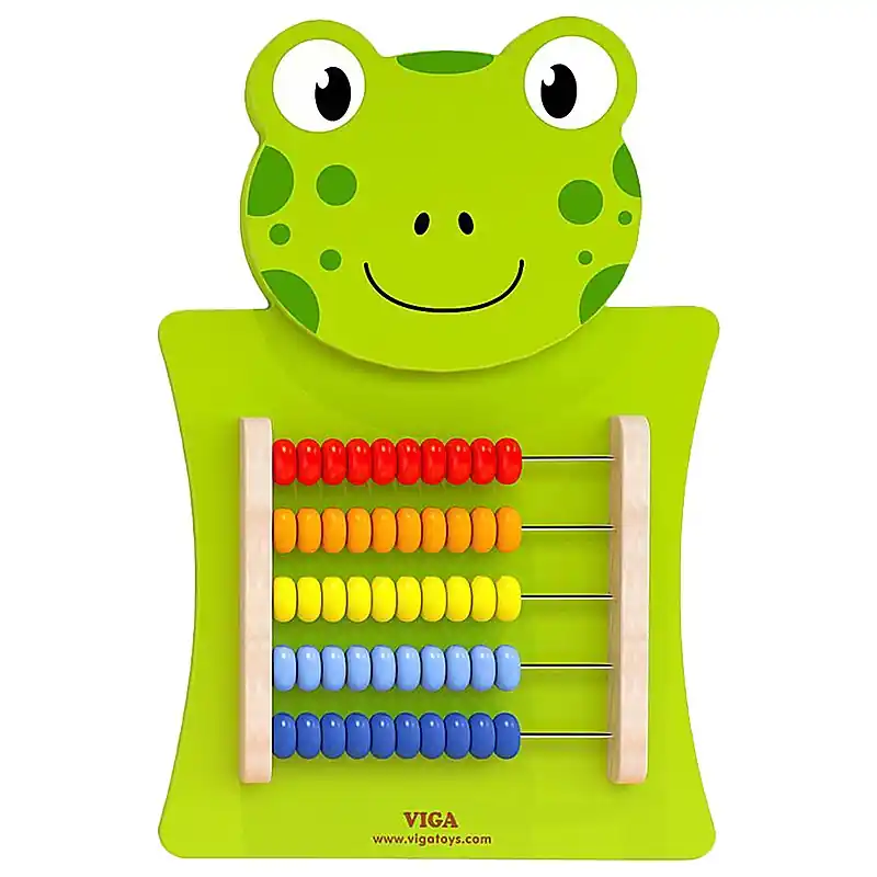 Viga Toys békás fa készségfejlesztő falitábla abakusszal 55 cm (506797) Rendeld meg most