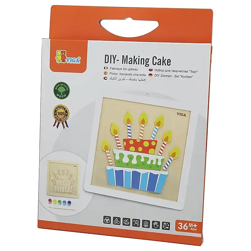 Viga Toys tortás fa kreatív képkészítő szett 31 cm (506841) Gyors szállítás