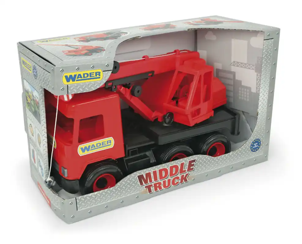 Wader Darus autó teleszkópos emelődaruval piros 38 cm (32112) Exkluzív ajánlat