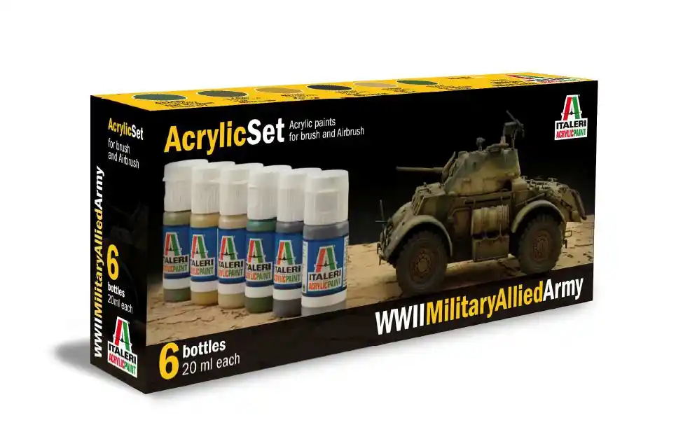 Szuper ajánlat Italeri Acrylic szett WWII MILITARY ALLIED ARMY (440AP) festék