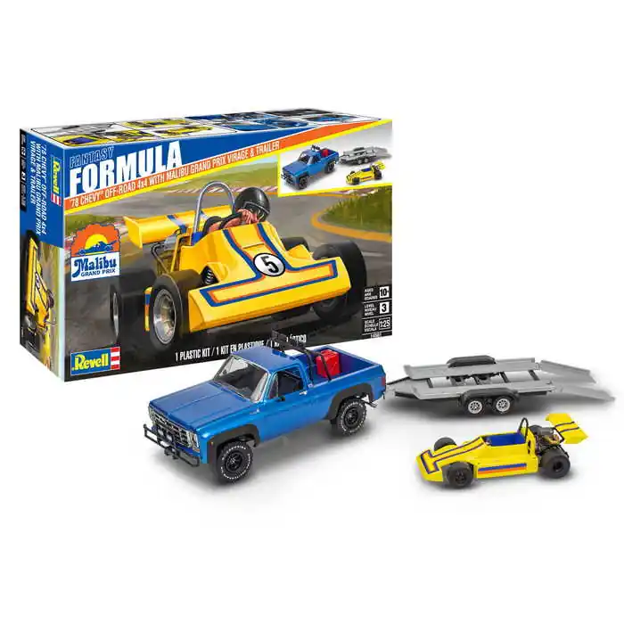 Alacsony ár Revell 78 Chevy 4x4 Pickup with Go-kart (14581) 1 25 makett autó
