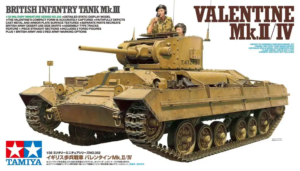 Biztonságos vásárlás Tamiya British Infantry Tank Valentine Mk.II/IV 1 35 makett harcjármű (300035352)