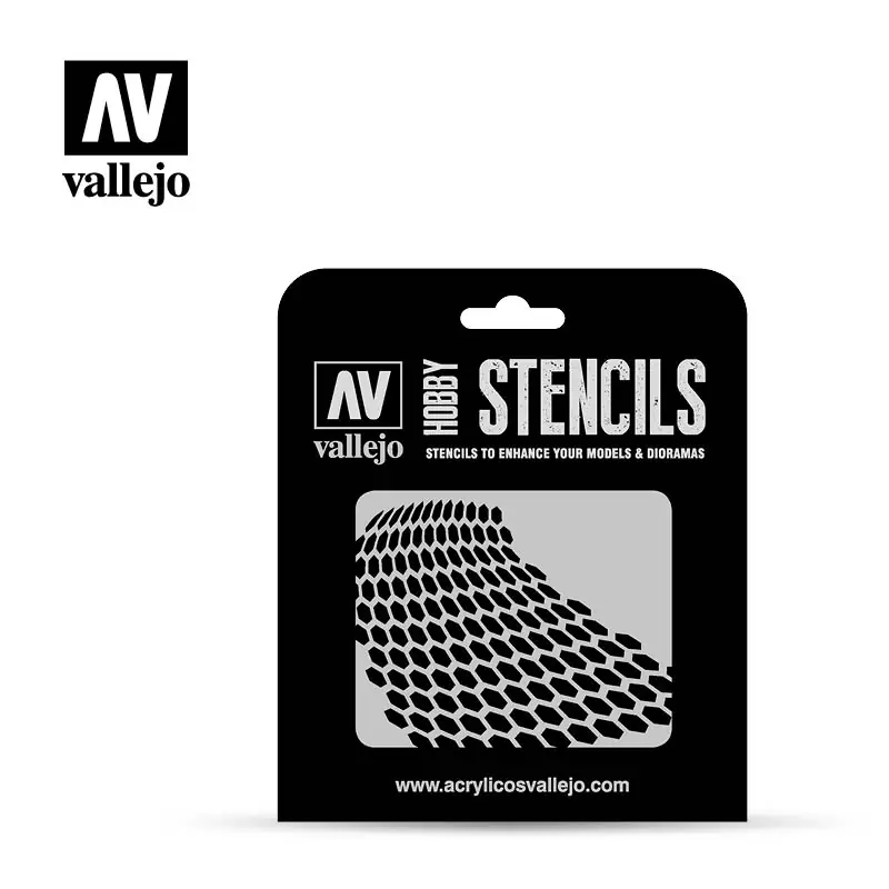 Akció Vallejo Stencil - Distorted Honeycomb (ST-SF003)