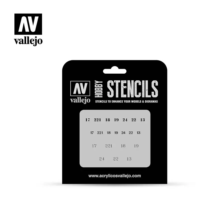 Utolsó esély Vallejo Stencil - Soviet Numbers WWII (ST-AFV003)