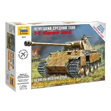 Végkiárusítás Zvezda Panzerkampfw.V Panther Ausf.D 1 72 makett harcjármű (5010)