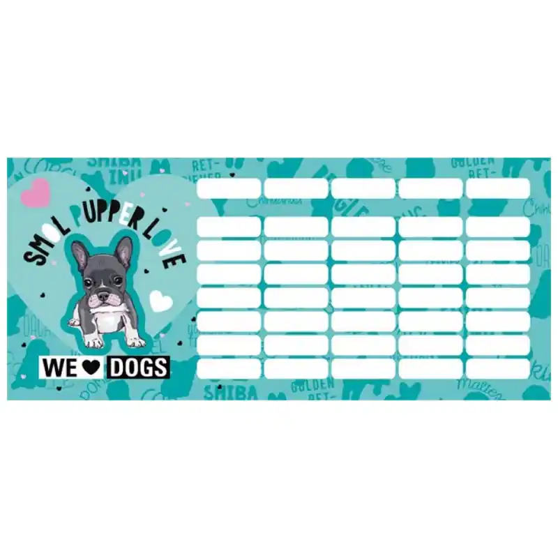 Utolsó esély Lizzy Card kétoldalú mini órarend We Love Dogs Pups 18 x 7,5 cm (164055)
