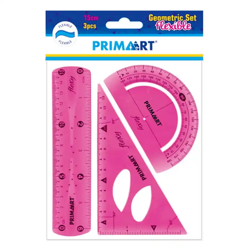 Outlet Prima Art hajlítható mértan készlet 3 db-os pink (357037)
