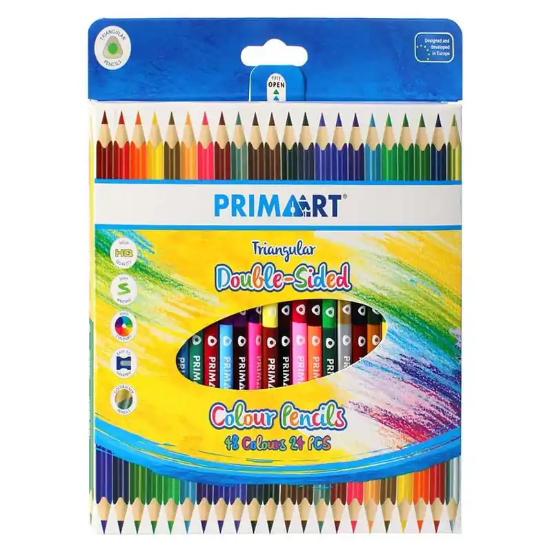 Kedvezmény Prima Art kétoldalú háromszög alakú színes ceruza készlet 48 színnel 24 db-os (472033)