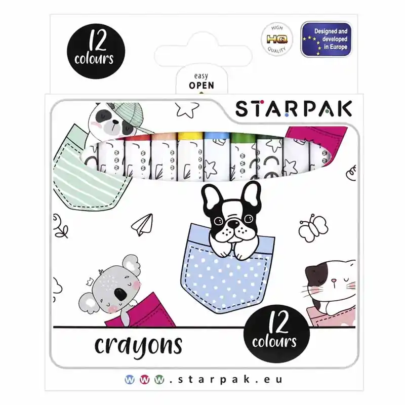 Starpak állatos színes zsírkréta készlet 12 db-os (490945) Biztonságos fizetés