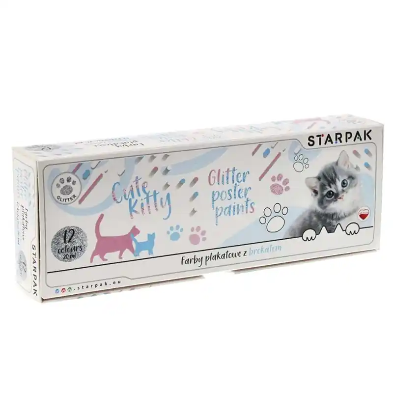 Starpak Cicás csillogós plakát festék készlet 12 színnel 20 ml (472916) Kiárusítás