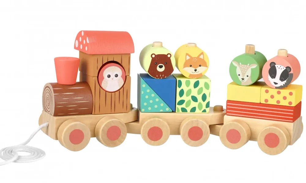 Utolsó esély Fa vonat formákkal és állatokkal, Orange Tree Toys