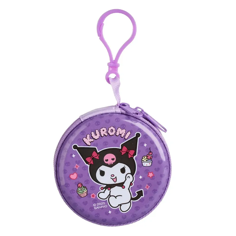 Kerek Kuromi Fém Pénztárca Lányoknak Brelokkal Ø7,5x3cm Ne maradj le