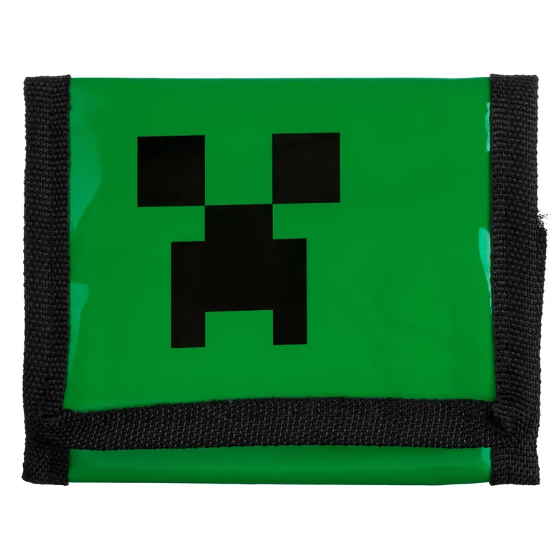 Vásárlói kedvenc Zöld Minecraft Pénztárca Velcro-val Gyerekeknek 12.5x2x10cm