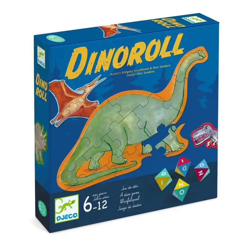 Dinoroll piramis formájú dobókockás játék, Djeco Árcsökkenés