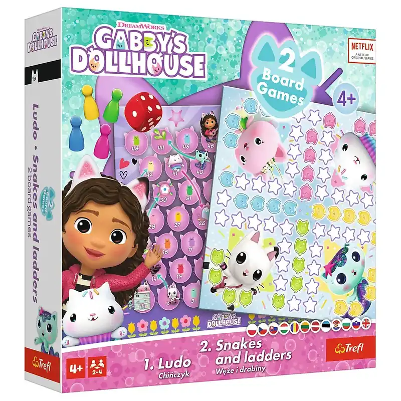 DreamWorks Gabby háza 2 az 1-ben Ludo és kígyók létra Legnépszerűbb