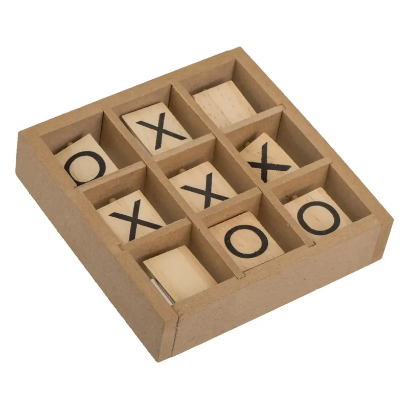 Kihagyhatatlan ajánlat Fából készült Tic Tac Toe társasjáték 13.5x13.5cm