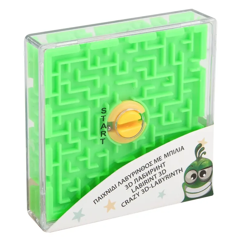 3D Labirint Játék Fémgolyóval 7x7x1.5cm Népszerű