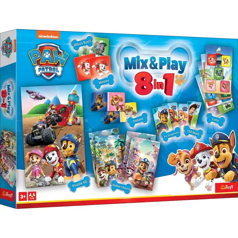 Árcsökkenés Paw Patrol 8 az 1-ben Társasjáték Memória Kártyákkal, Puzzllel és Dominóval
