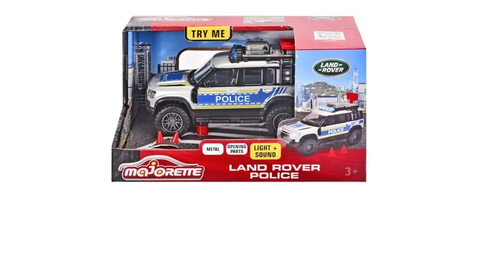 Csak ma MAJORETTE RENDŐRAUTÓ LAND ROVER FÉNYEKKEL ÉS HANGOKKAL
