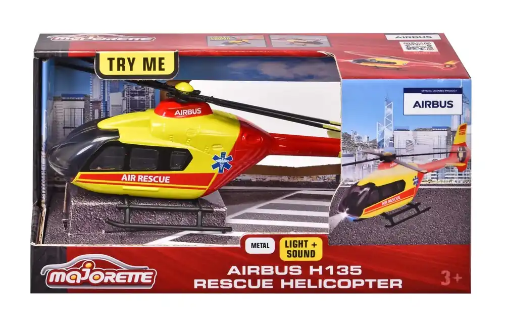 MAJORETTE MENTŐHELYZETI HELIKOPTER AIRBUS H135 ZAJOKKAL ÉS VILÁGÍTÁSSAL Különleges ajánlat