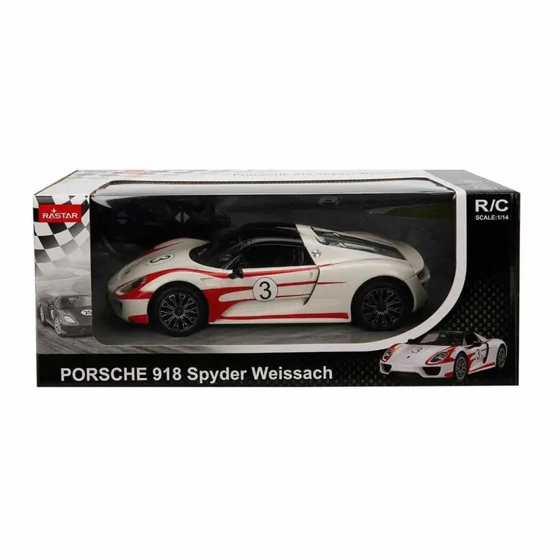 Gyors kiszállítás Rastar PORSCHE 918 SPYDER WEISSACH ALB AUTÓ TÁVIRÁNYÍTÓVAL 1 14