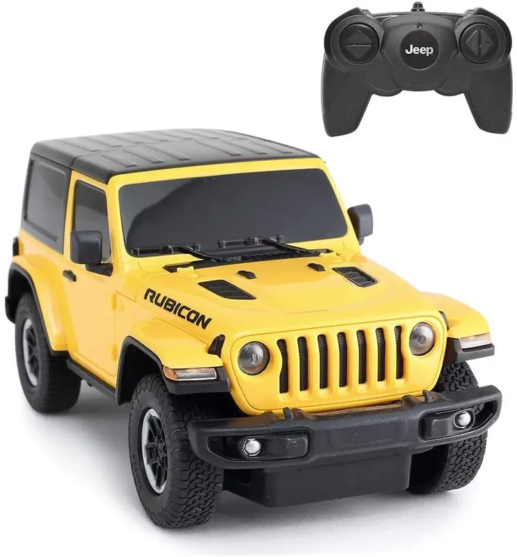 Kiárusítás MASINA CU TELECOMANDA JEEP WRANGLER RUBICON GALBEN CU SCARA 1 LA 24
