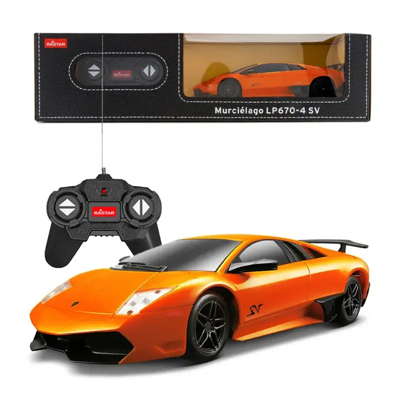 Kedvezmény MASINA CU TELECOMANDA LAMBORGHINI MURCIELAGO LP670 PORTOCALIU CU SCARA 1 LA 24