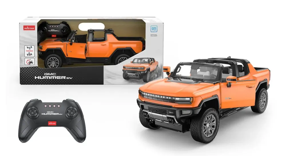 Újdonság TÁVIRÁNYÍTÁSOS AUTÓ GMC HUMMER EV NARANCS MÉRETARÁNY 1 16