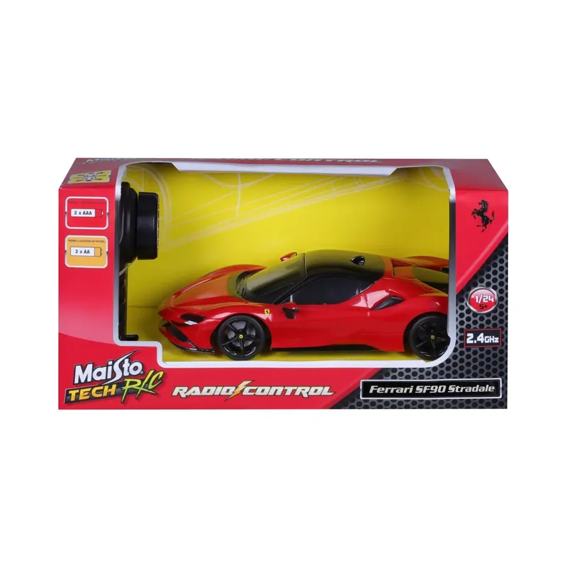 MAISTO MASINUTA CU TELECOMANDA 2.4GHz FERRARI SF90 STRADALE SCARA 1 LA 24 Vedd meg online