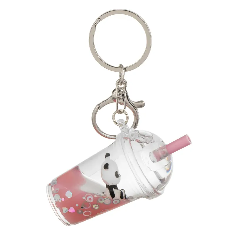 Legkelendőbb Rózsaszín Milkshake Poharas Panda Kulcstartó Gyerekeknek 7.5cm