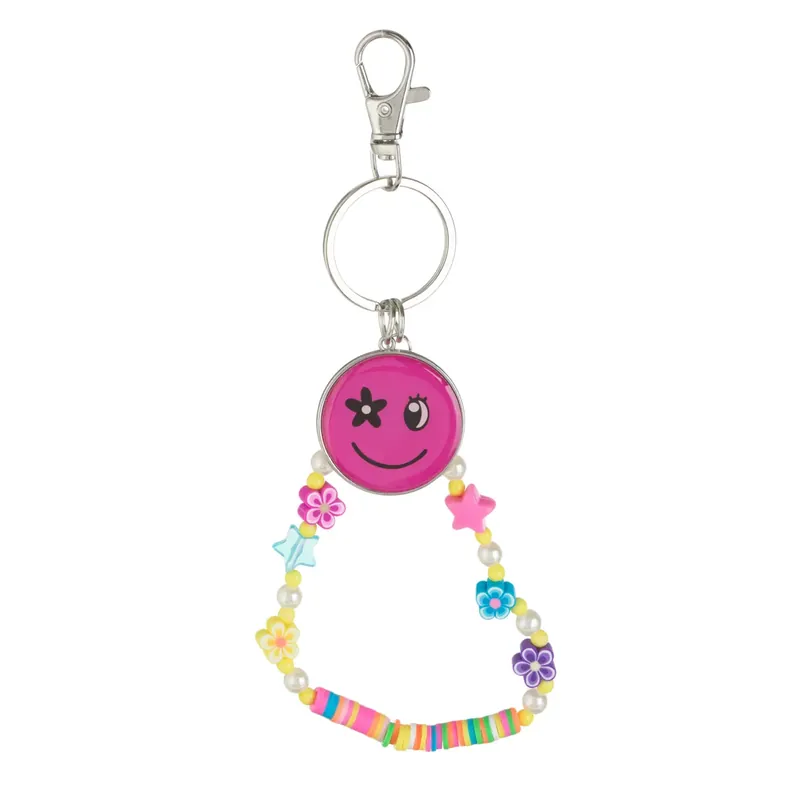 Különleges ajánlat Fimo Gyöngyös Fucsia Emoji Kulcstartó Gyerekeknek 18cm