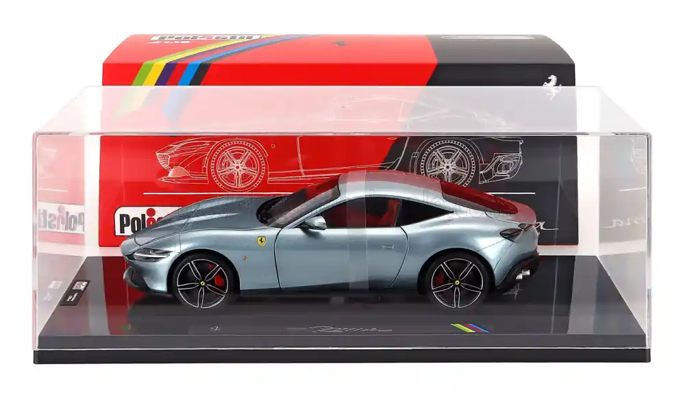 Exkluzív ajánlat Ferrari Roma 2019 exkluzív sorszámozott kiadás vitrinnel Grigio Titanio