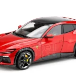 Ferrari Purosangue 2022 exkluzív sorszámozott kiadás vitrinnel Rosso Magma Limitált Csak ma