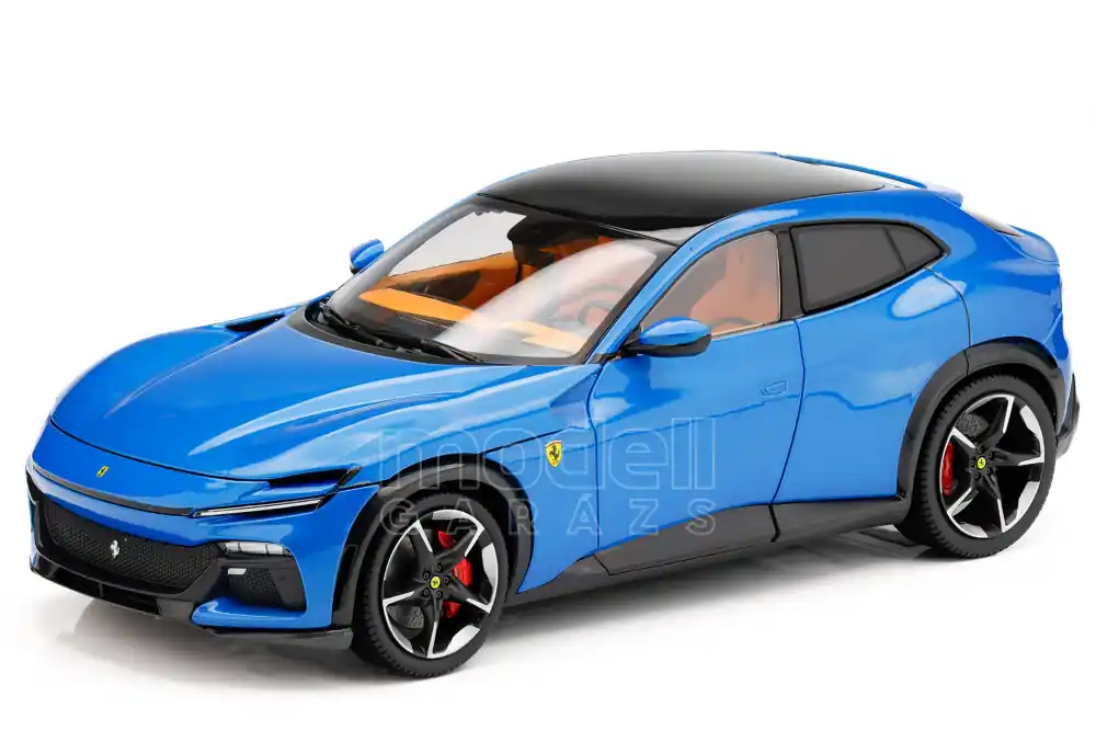 Kedvezmény Ferrari Purosangue 2022 exkluzív sorszámozott kiadás vitrinnel Blu Corsa Limitált