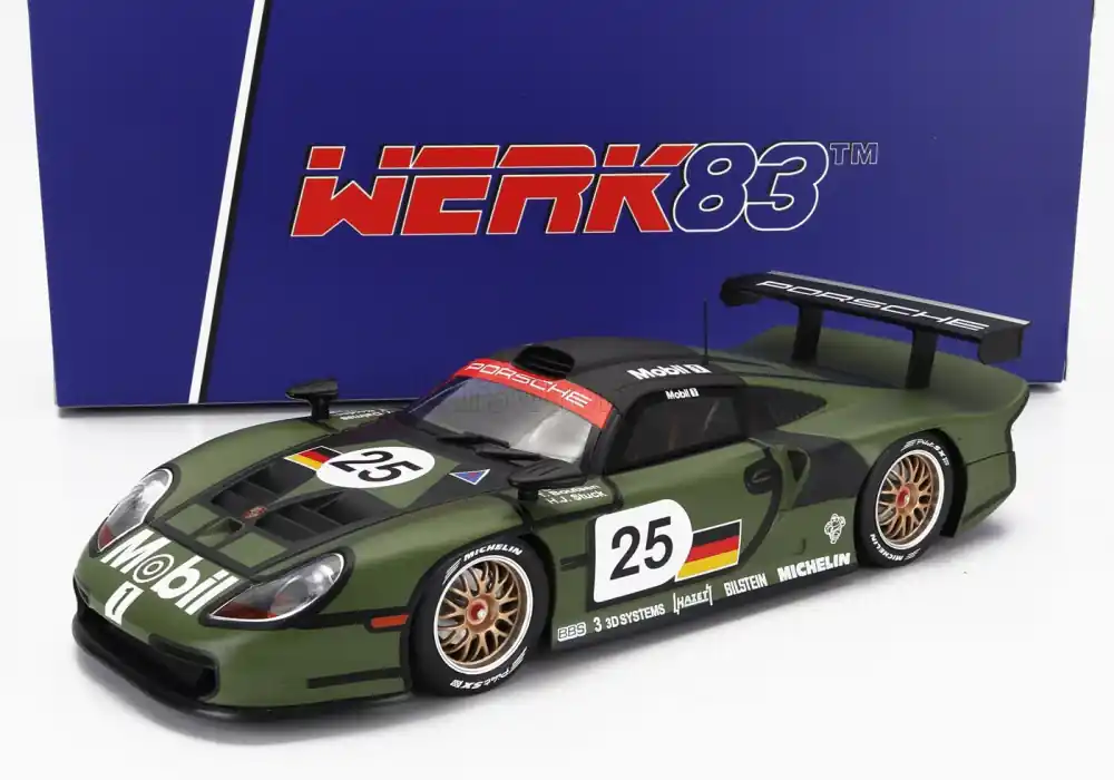 Prémium Porsche 911 3.2L GT1 EVO Team Porsche AG 25 Pre Qualifying 24h Le Mans 1997 T. Boutsen - H.J. Stuck - Y. Dalmas