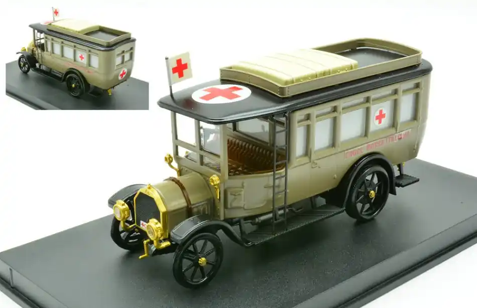 Fiat 15BL mentőautó Croce Rossa Italiana 1911 modellautó Ne maradj le