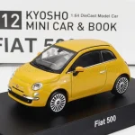 Fiat 500 2007 modellautó + japán nyelvű könyv Gyors szállítás
