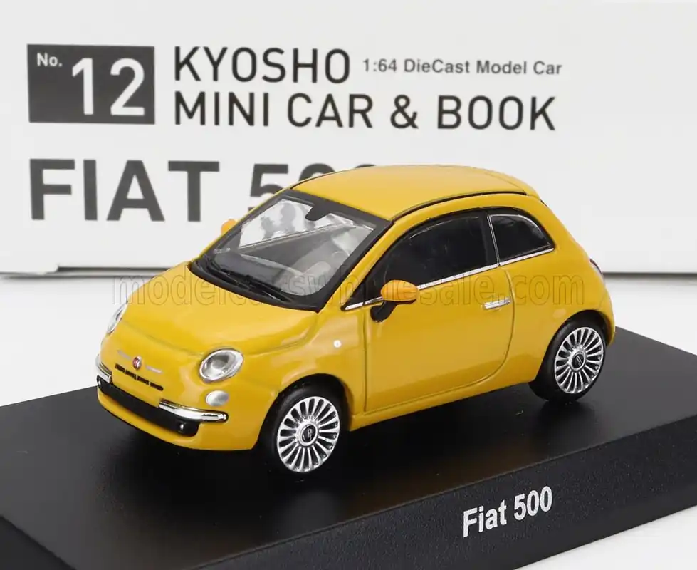 Fiat 500 2007 modellautó + japán nyelvű könyv Gyors szállítás