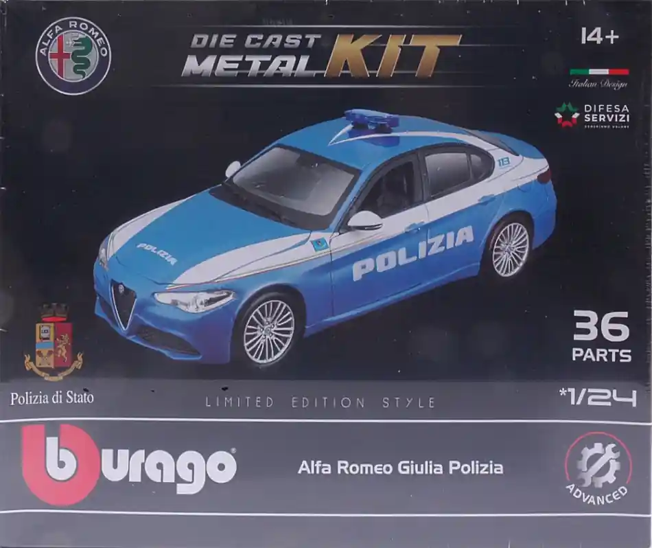 Vedd meg most Alfa Romeo Giulia Polizia összeszerelhető fém modellautó