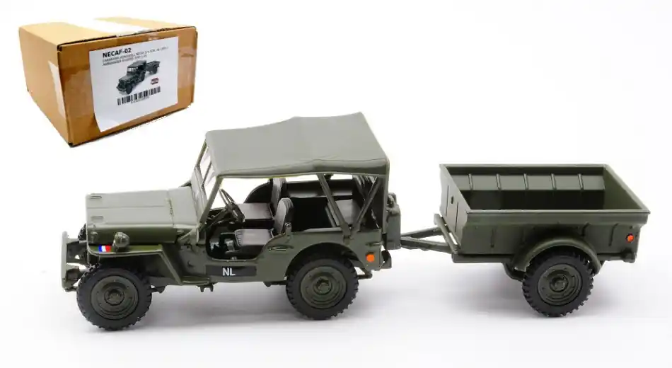Vedd meg most Jeep Willys ponyvatetős modellautó + utánfutó - Hollandia