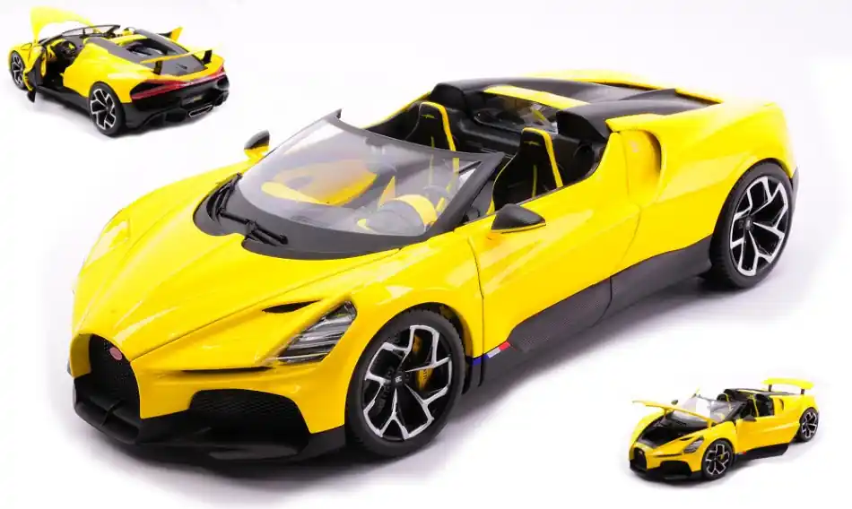 Bugatti W16 Mistral 2023 modellautó Árcsökkenés