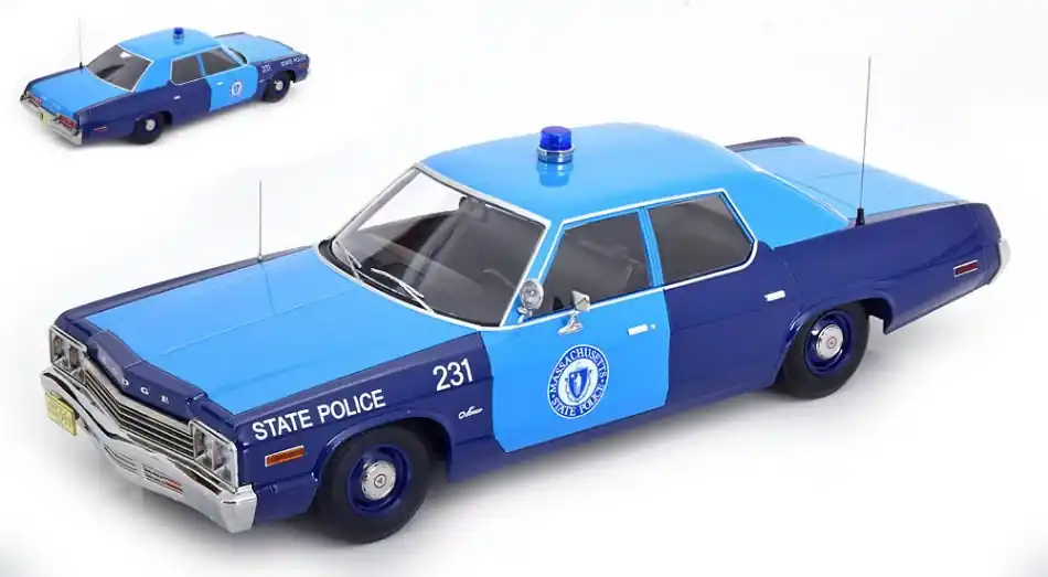 Gyors kiszállítás Dodge Monaco Massachusetts State Police 1974 modellautó