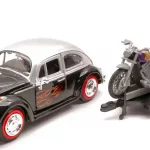 Volkswagen Bogár 1966 motorszállító utánfutóval és motorral Legnépszerűbb